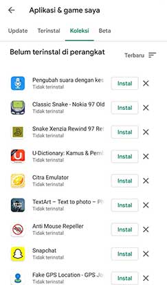 Cara Mengembalikan Aplikasi Via Google Play Store