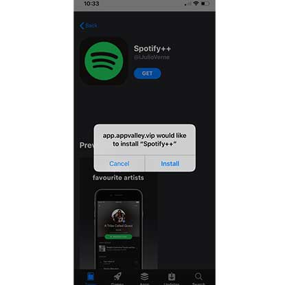 Cara Spotify Premium iOS via AppValley