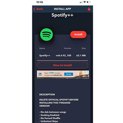 How to Spotify Premium iOS via Tweakbox
