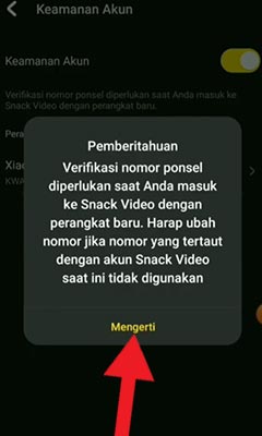 verifikasi akun snackvideo