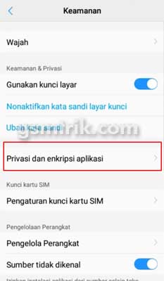 Privasi dan enkripsi aplikasi