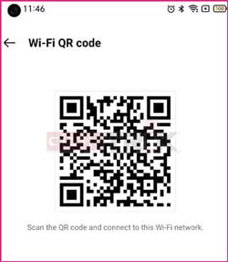 Tampilan Kode QR WiFi Oppo