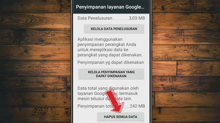 Hapus Data Layanan Google Play