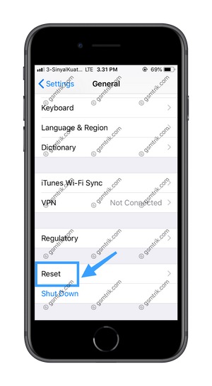 Pilih Reset iOS 12