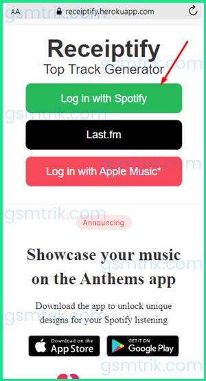 Tap Login With Spotify