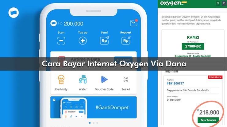 Cara Bayar Internet Oxygen Via Dana